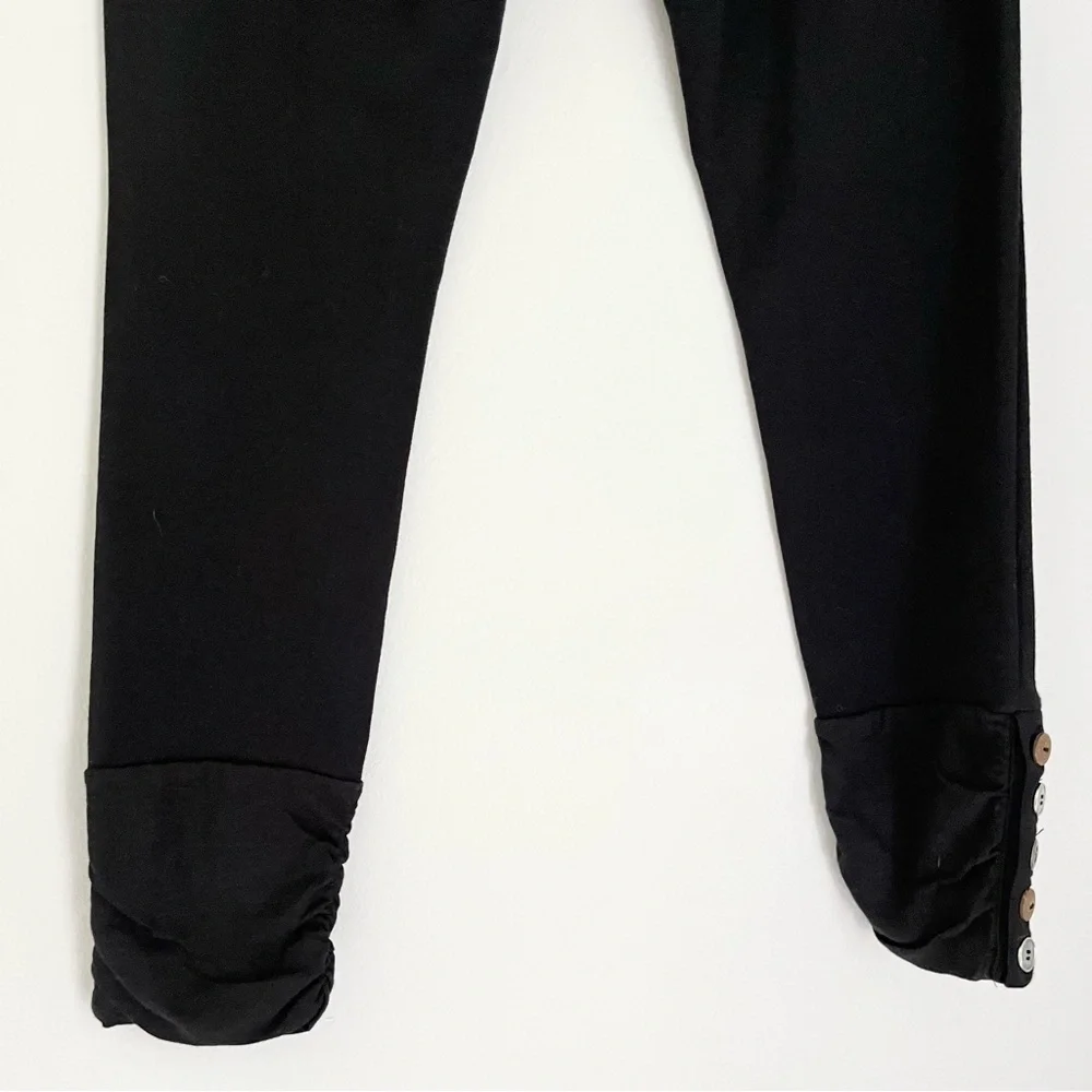 NWT Soft Surroundings Women’s Ankle Length Button Ankle Leggings Black Petite XS